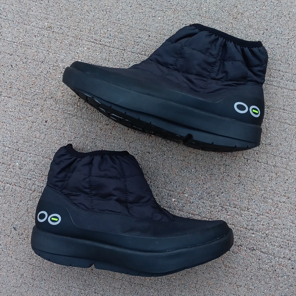 Oofos Oomg Bootie Black Recovery Comfort Ankle Boots - Picture 5 of 8